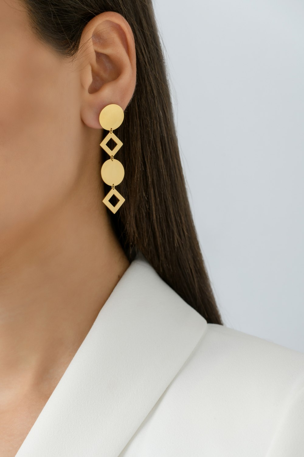 ANASTASIA KESSARIS - Geometric Balance Gold Earrings